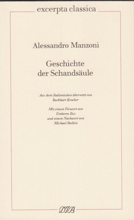 Produktbild Geschichte der Schandsäule (Deutsch, Alessandro Manzoni, 2012)