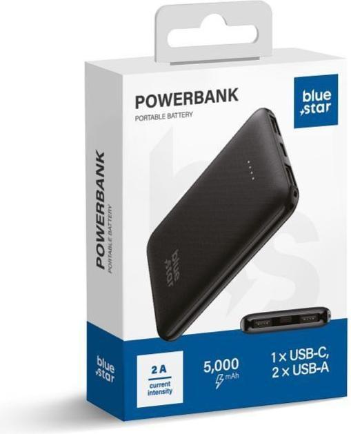 Produktbild Power bank Blue Star BLUE STAR powerbank 5000 mAh 2A W0539 black (5000 mAh)