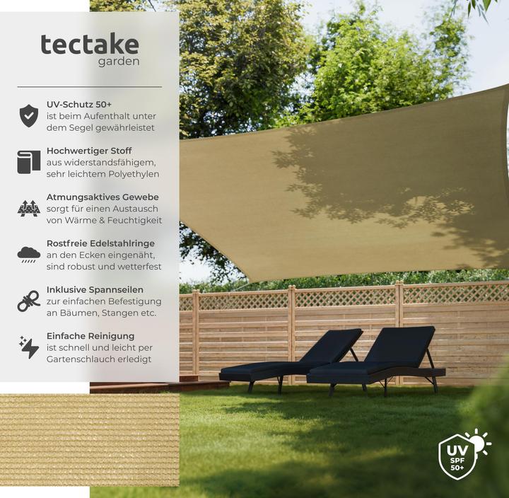 Actual product image tectake Square awning (540 x 540 cm)