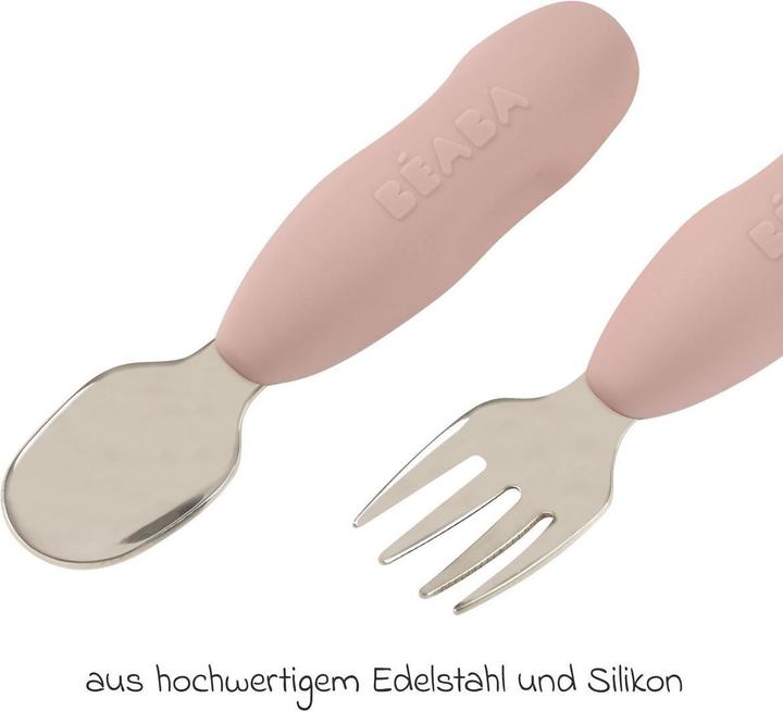 Actual product image Beaba Edelstahllernset (Gabel+Löffel) altrosa