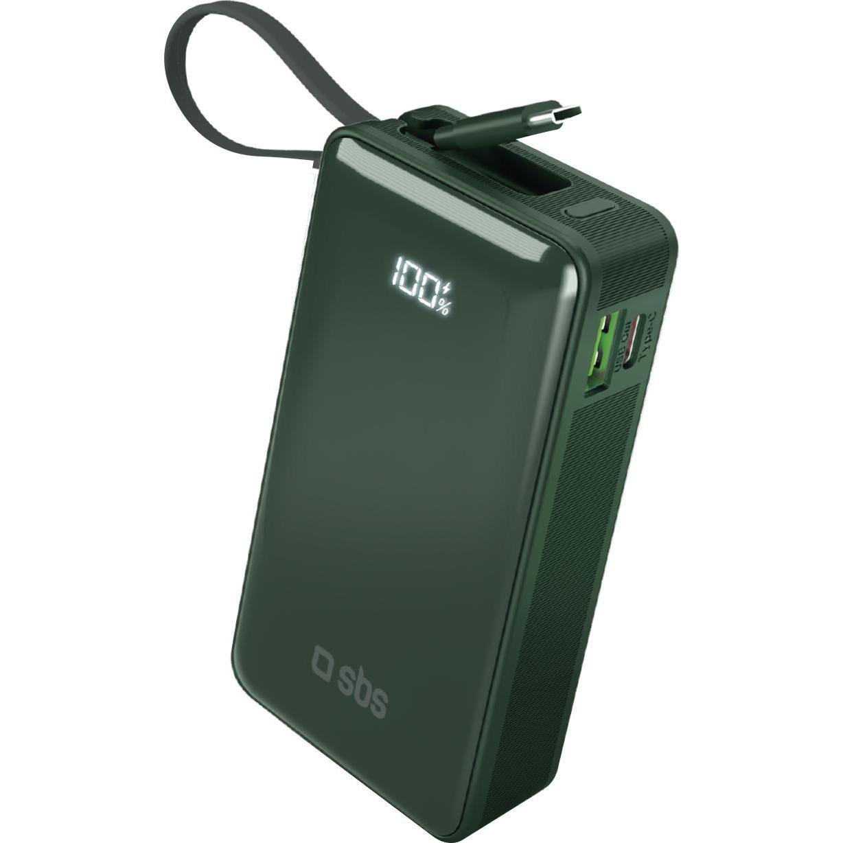 SBS TTBB10000LCDTCPD20G (10000 mAh), Powerbank, Grün