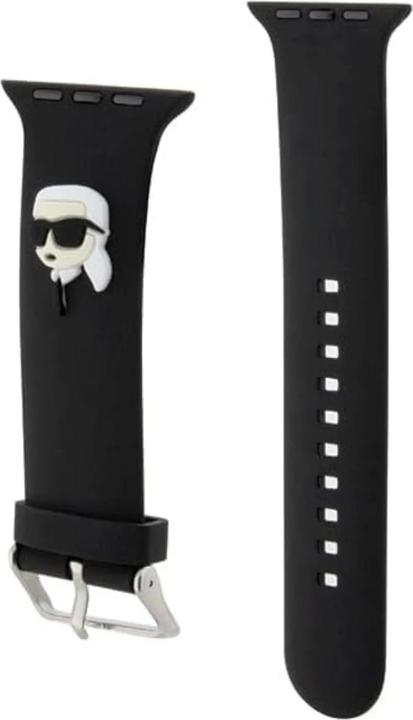 Immagine prodotto Karl Lagerfeld Pasek KLAWLSLKNK Apple Watch 42/44/45mm cinturino nero 3D in gomma Karl Head (Gomma / Silicone)