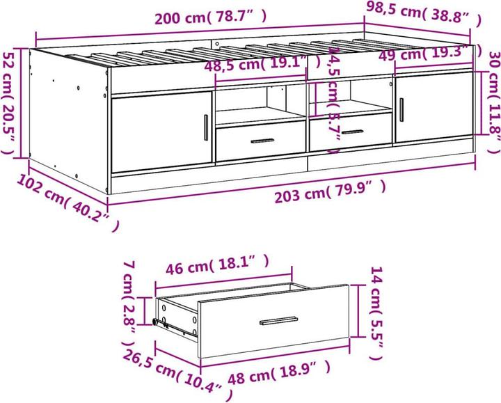 Image du produit vidaXL Tagesbett (100 x 200 cm)