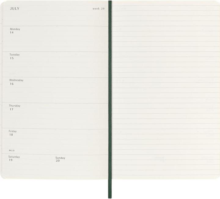 Image du produit Moleskine Agenda semainier (13 x 21 cm, Anglais)