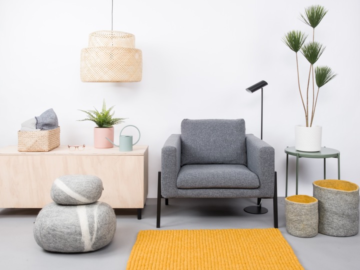 Produktbild Myfelt Klara Filzkugelteppich eckig (70 x 100 cm)