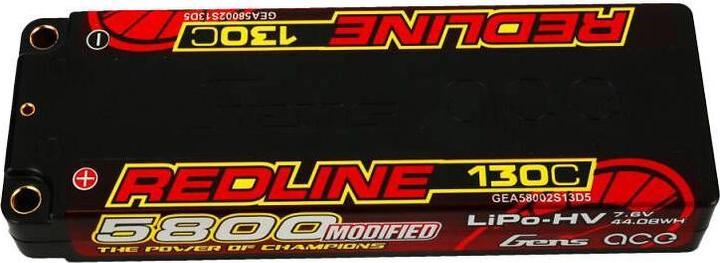 Produktbild Gens Ace RC-Akku LiHV 5800 mAh 7.6 V 130C 2S1P Redline Series (7.60 V, 5800 mAh)