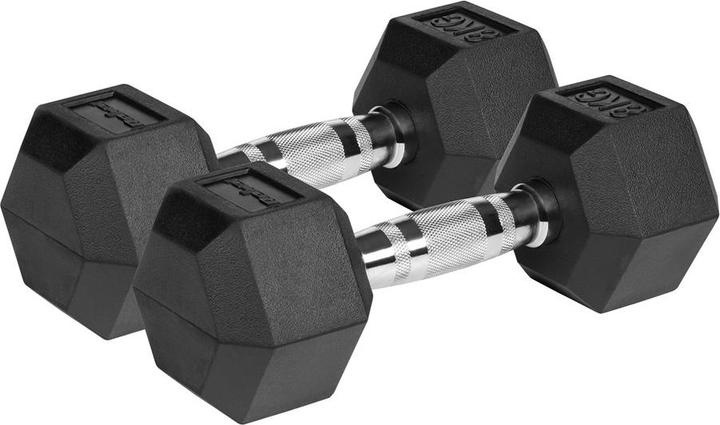 Produktbild Rebel Gummierte Hanteln aus Gusseisen HEX 2x8 kg ACTIVE (1 x 8 kg)