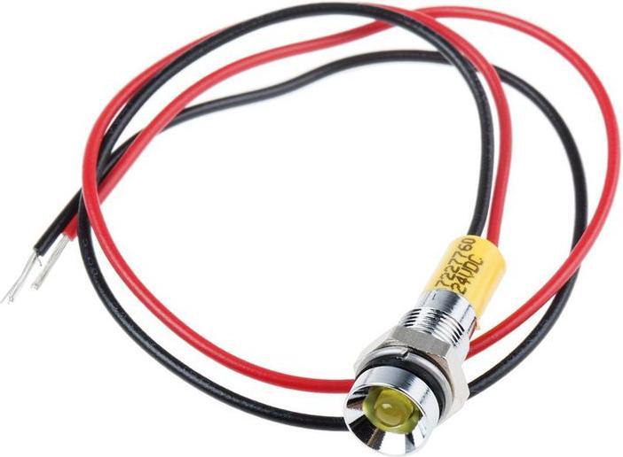 Actual product image RS PRO 6mm recessed chrome LED wires, yel 24Vdc