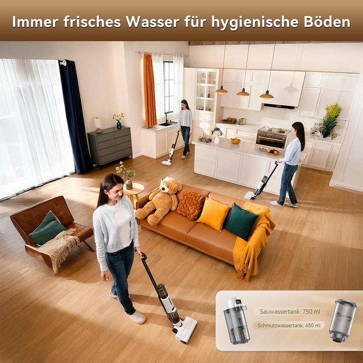 Produktbild Jonr ED12 Lite Nass Trockensauger,Saug und Wisch Staubsauger,1 mm Randreinigung,Anti-Verwicklungs