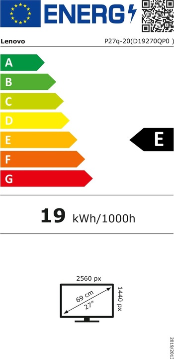 Energy Label Lenovo ThinkVision P27q-20 (2560 x 1440 pixels, 27")