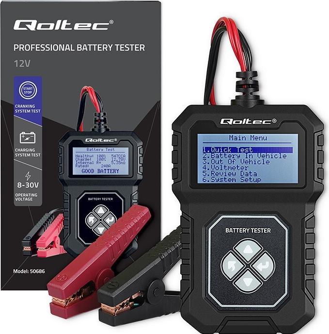 Produktbild Qoltec Batterietester mit LCD 12V 30Ah 220Ah AGM GEL