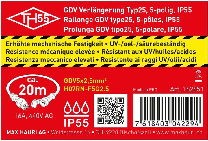 Produktbild Max Hauri Kabel (20 m, Typ 25)