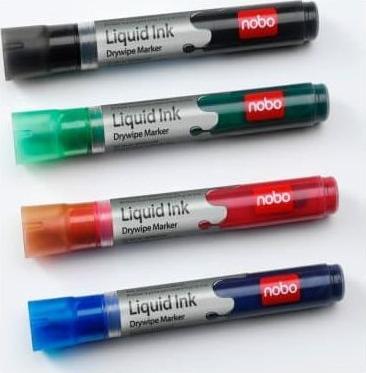 Immagine prodotto Nobo Pennarelli per lavagne a inchiostro liquido (Multicolore, 3 mm, 6 x)