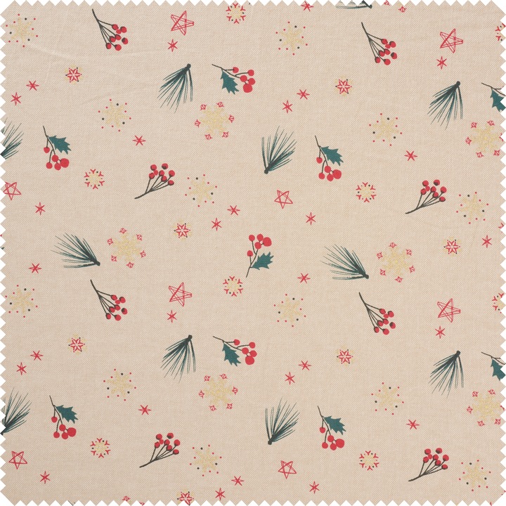 Actual product image VBS Canvas fabric "Christmas with glitter snowflakes", 150 cm wide, by the metre