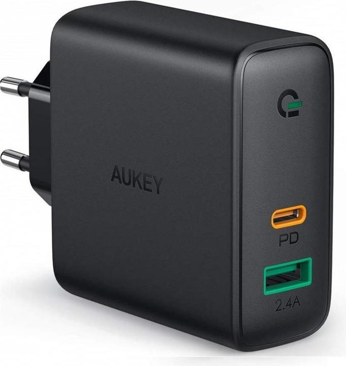Aukey Focus Duo Nero per interni (30 W, 2 porte)