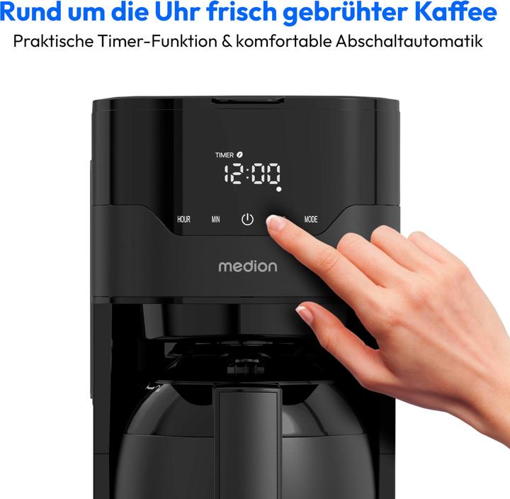 Produktbild Medion MD18458sm Kaffeemaschine mit Thermoskanne schwarz
