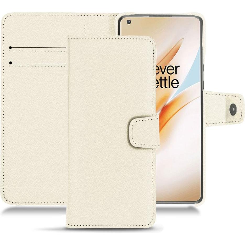 Noreve Lederschutzhülle Wallet (OnePlus 8 Pro), Smartphone Hülle, Weiss