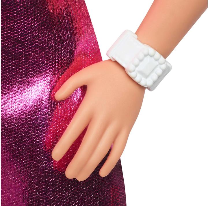 Productafbeelding Barbie Fashionista Pop - Roze Jurk Hart Uitsnede
