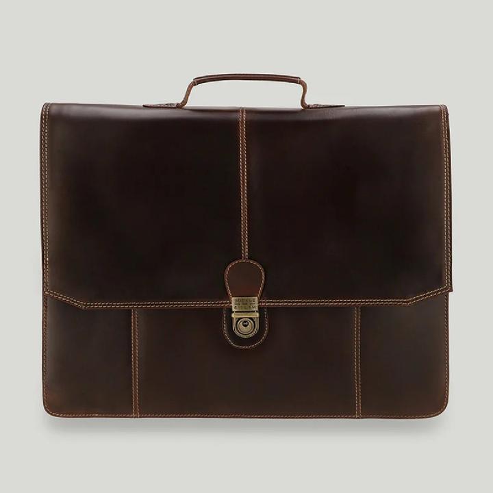 Actual product image Buckle & Seam Sierra briefcase brown/blue (16")