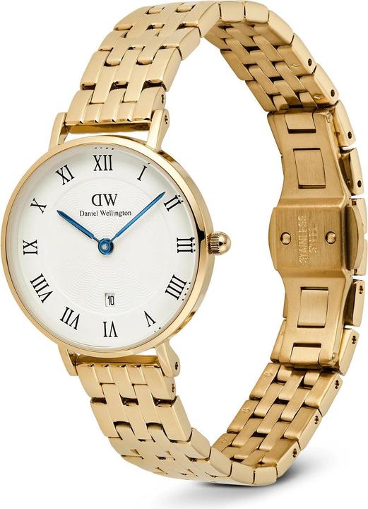 Produktbild Daniel Wellington - Petite 28 Roman Numerals Date 5-Link White Gold DW00100857 (28 mm)