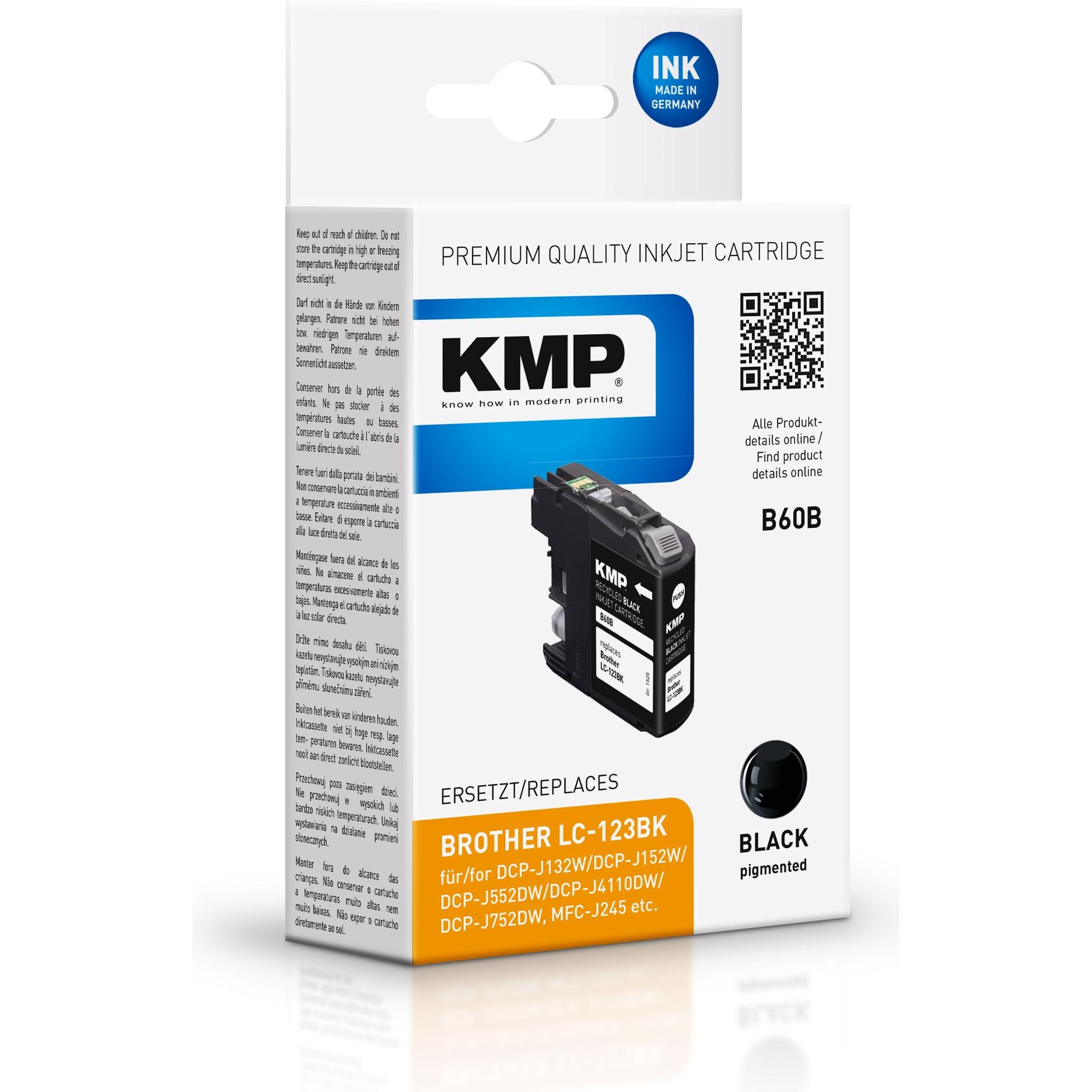 KMP, Druckerpatrone, Tinte ersetzt LC123BK (BK)