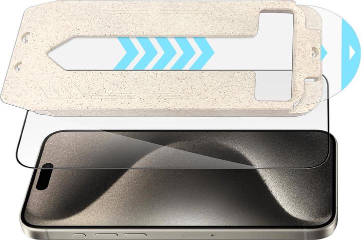 Actual product image Puro Tempered Glass with Frame with Applicator Included for iPhone 16 Plus (1 Piece, Apple iPhone 16 Plus)