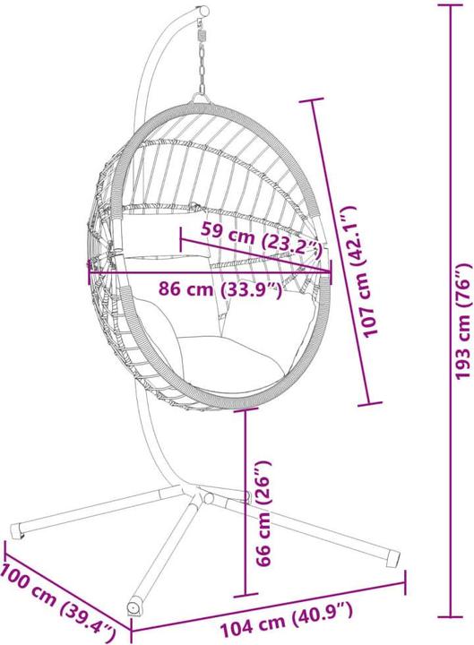 Image du produit vidaXL Hängestuhl (150 kg)