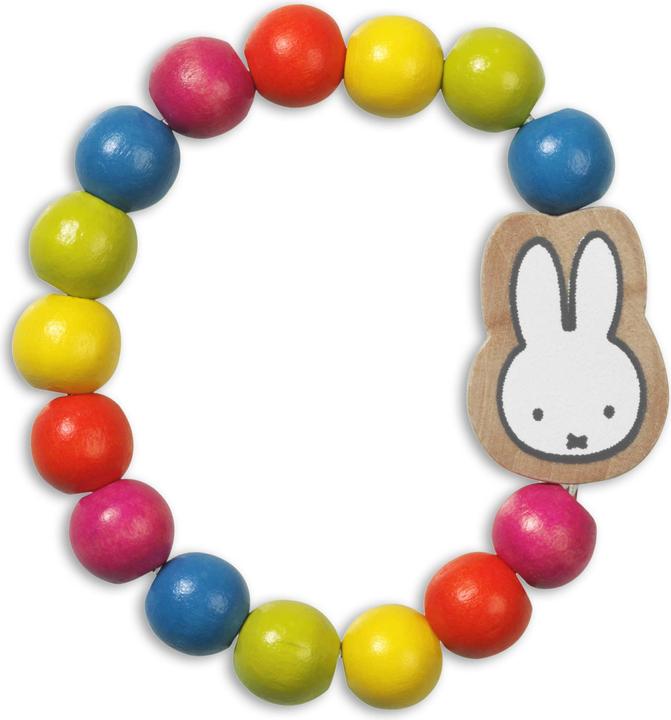 Image du produit Bambolino Toys Bracelet de perles en bois Miffy (18 cm, Bois d'hévéa)