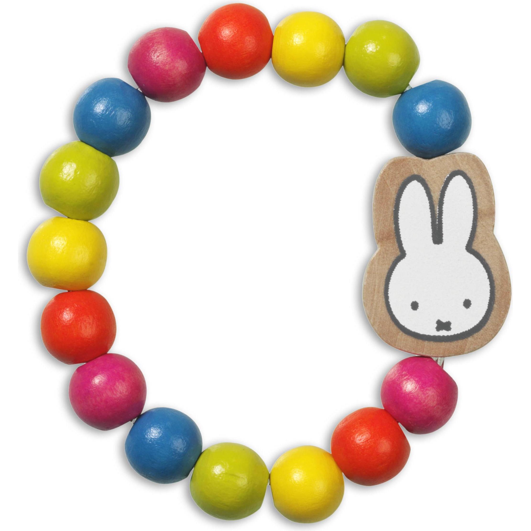 Bambolino Toys, Armschmuck, Holzperlenarmband Miffy, (1.80 cm, Gummibaumholz)