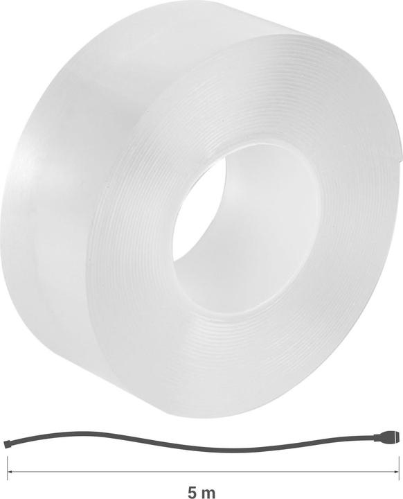 Actual product image Ideoon 2er-Set Doppelseitiges Nano-Klebeband Transparent (5m x 30mm): Starke 110g/cm² Haltekraft (30 mm)