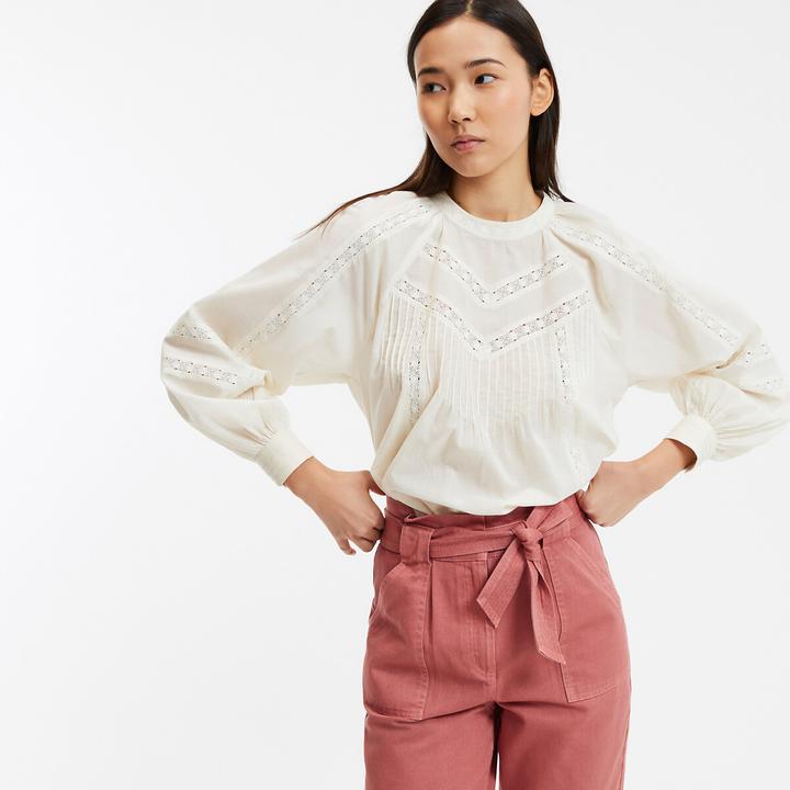 Actual product image La Redoute Collections Bluse mit Rundhalsausschnitt (S)