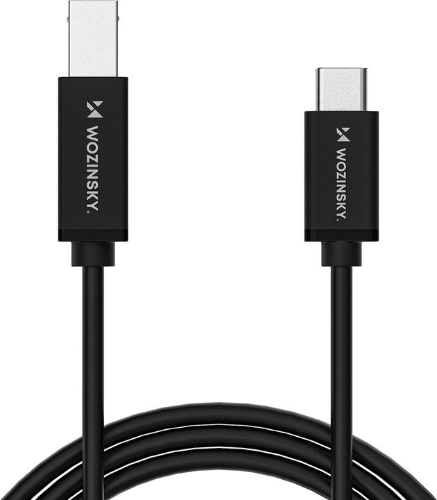 Actual product image Wozinsky WKDDY2S USB-B - USB-C Kabel 2m - Schwarz (2 m, USB 2.0)