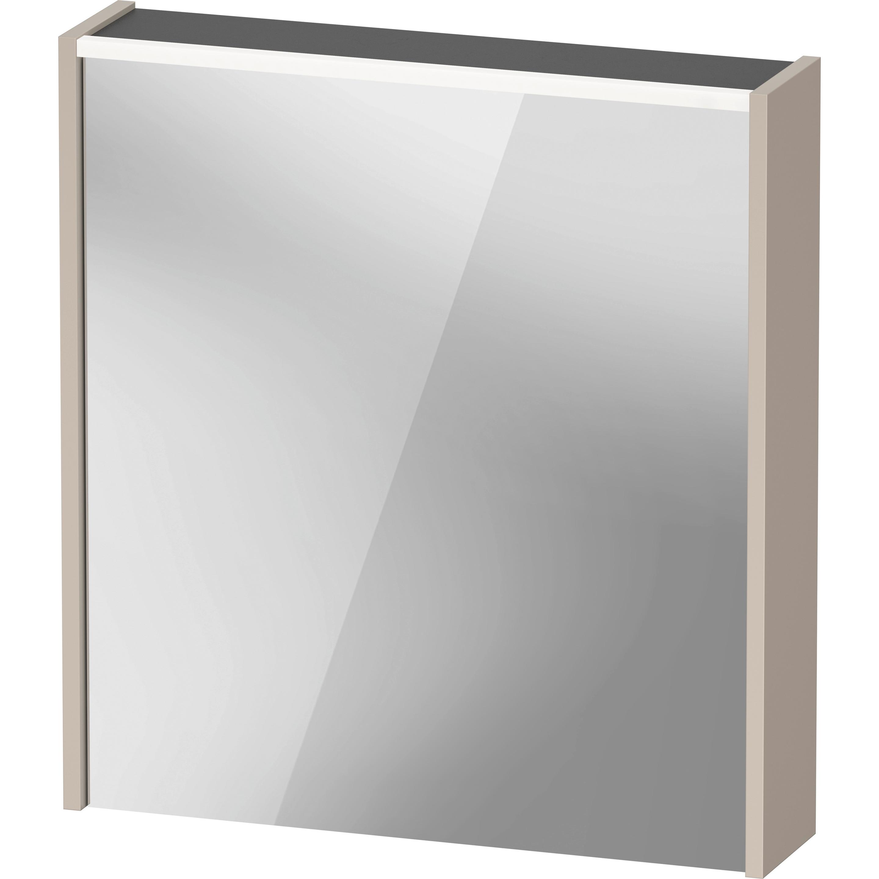 Duravit, Spiegelschrank, D-Code Spiegelschrank, Steckdose Typ E (FR, BE), 1 Tür mit Anschlag links, LED-Lichtfeld ob