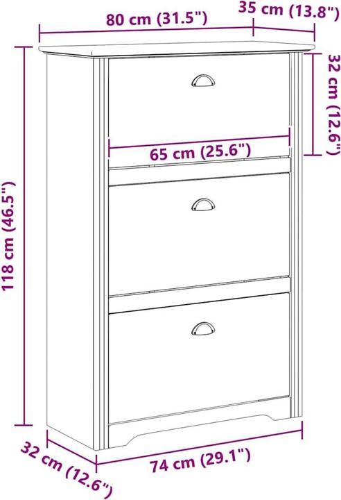 Produktbild vidaXL Schuh Organizer (80 x 35 x 118 cm)