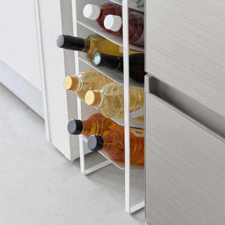Actual product image Yamazaki 8-stöckiges Flaschenregal mit Holzablage TOWER (16 Fl.)