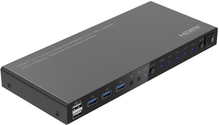MicroConnect 4K@60Hz HDMI KVM switch, 4x1