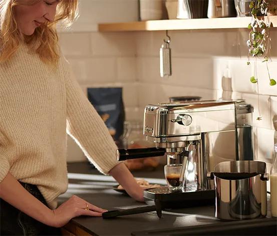 Actual product image Tchibo Lapressa" portafilter espresso machine, stainless steel