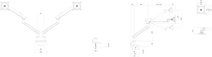 Actual product image One for All Monitor mount design dual white (Table, 35", 9 kg)