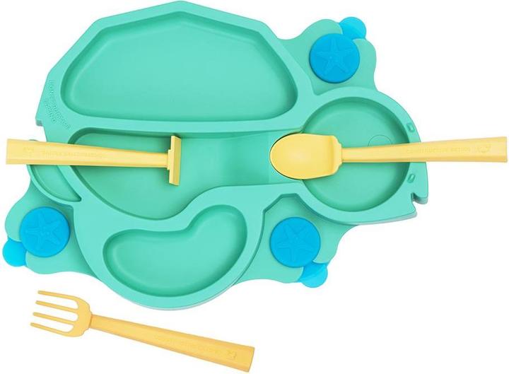Actual product image Constructive Eating Turtle plate, green