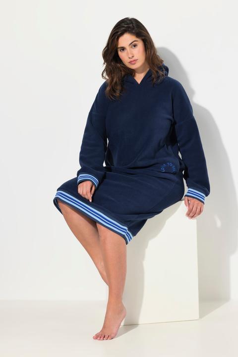 Produktbild Ulla Popken Loungewear-Fleecekleid, Kapuze, Stickerei, Langarm (50, 52)
