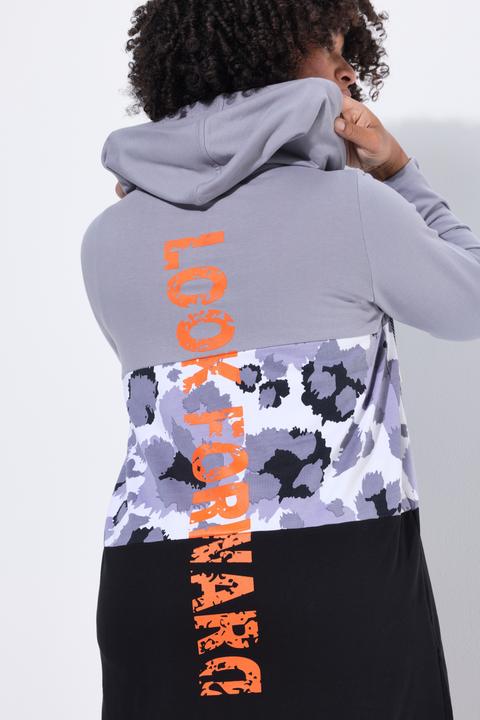Produktbild Angel of Style Long-Sweatjacke, A-Linie, Leo-Streifen, Rücken-Wording (44)