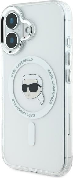 Produktbild Karl Lagerfeld KLHMP16MHLSKIH iPhone 16 Plus 6.7" biały/white hardcase IML Metal Karl Head MagSafe (Apple iPhone 16 Plus)