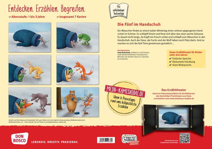 Actual product image The five in the glove. Kamishibai picture book (German)