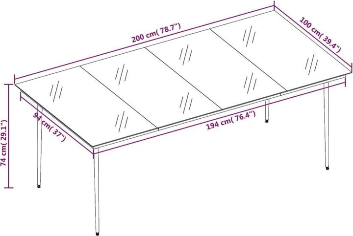 Produktbild vidaXL Garten Essgruppe (100 x 100 x 74 cm)