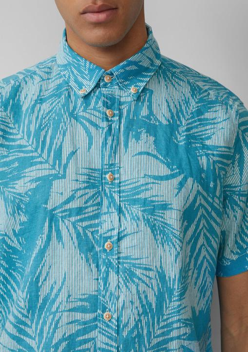 Produktbild S.Oliver Hemd Regular Fit: Gemustertes Kurzarmhemd aus Leinen (M)