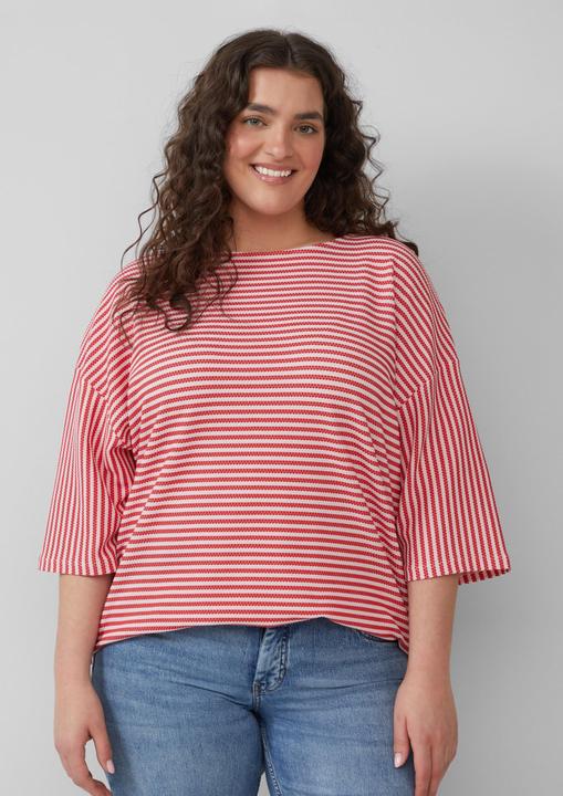 Produktbild S.Oliver T-Shirt Gestreiftes T-Shirt im Relaxed Fit mit 3/4-Ärmeln (44)