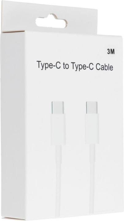 OEM Cable Cable Type C to Type C PD QC3.0 3A 30W HD26 BOX 3 m white (3 m, USB 3.0, 30 W)