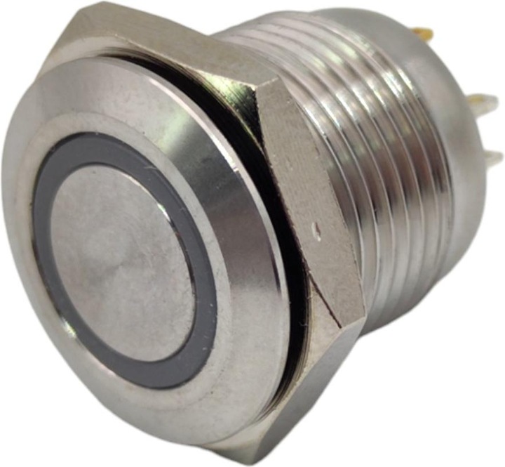 Actual product image Purecrea 16mm push-button with RGB illumination 5V - stainless steel