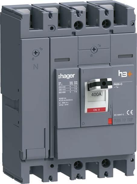 Actual product image Hager HCW401AR h3+ P630 4 pole 400A switch disconnector
