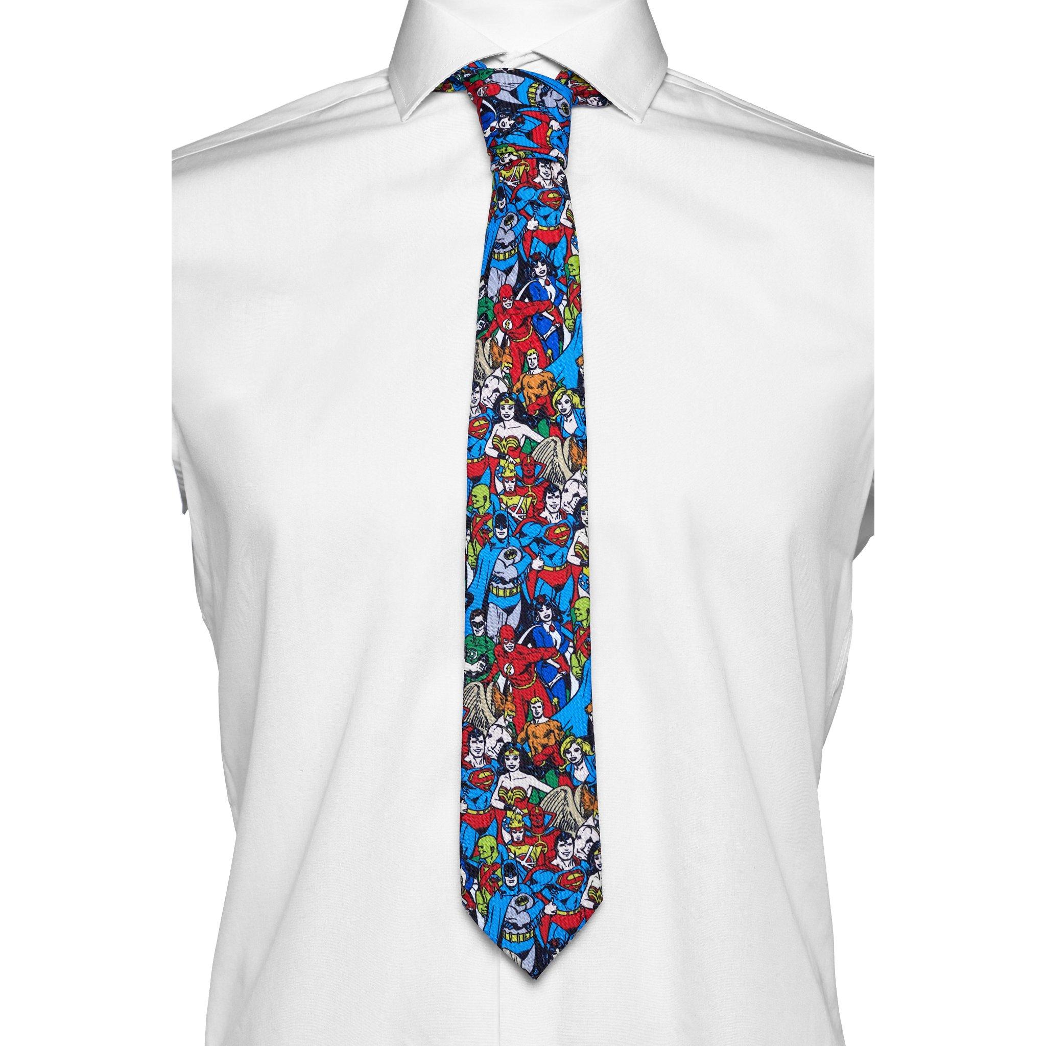 Thumbnail - OppoSuits, Krawatte + Fliege, DC Comics Krawatte – Justice League, Blau